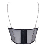 Bluebella Zenn Open Wired Bustier (Black/Silver) | Avec Amour Sexy Lingerie