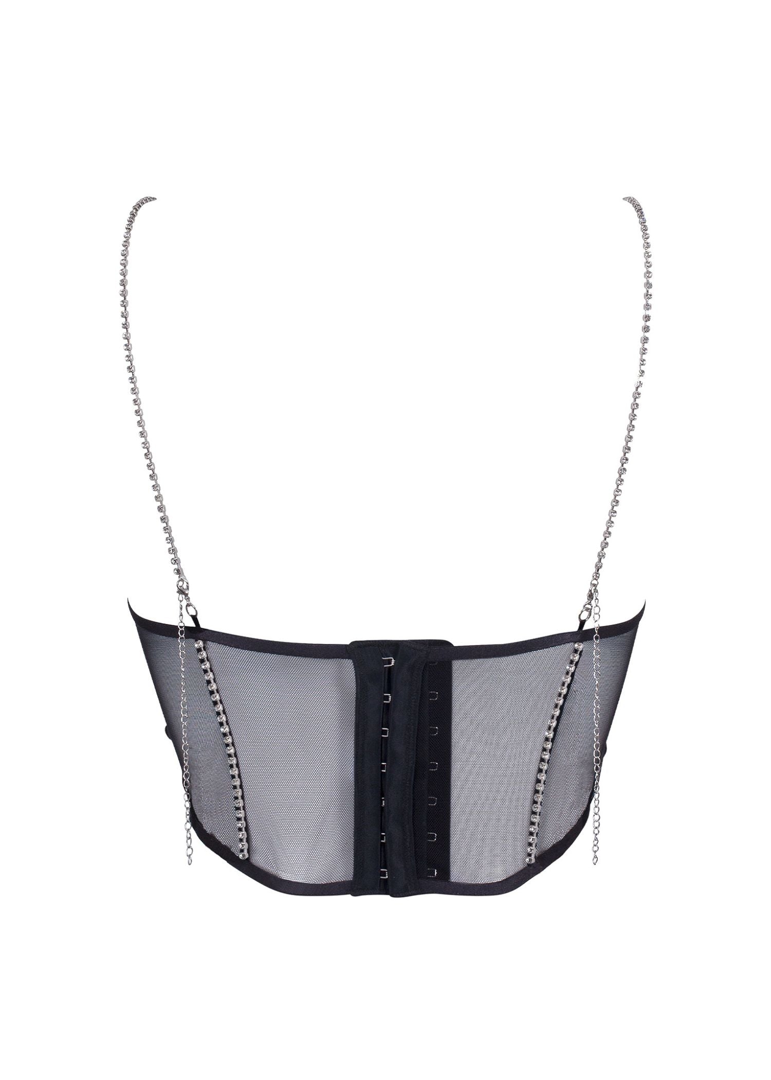 Bluebella Zenn Open Wired Bustier (Black/Silver) | Avec Amour Sexy Lingerie