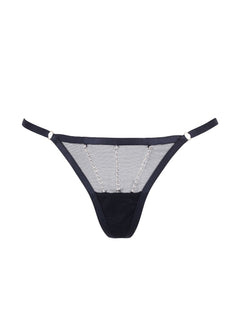 Bluebella Zenn Thong (Silver/Black) | Avec Amour Sexy Lingerie