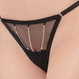 Bluebella Zenn Thong (Silver/Black) | Avec Amour Sexy Lingerie