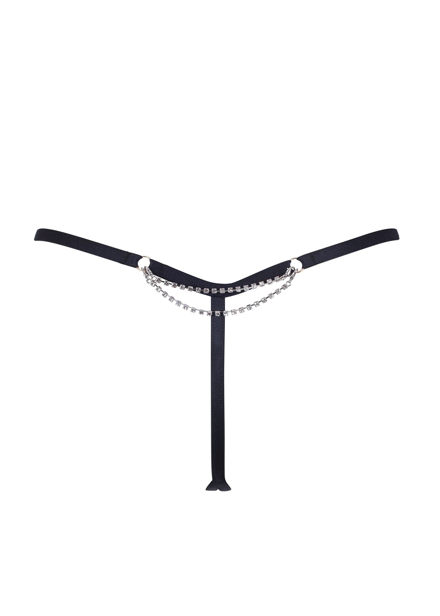 Bluebella Zenn Thong (Silver/Black) | Avec Amour Sexy Lingerie