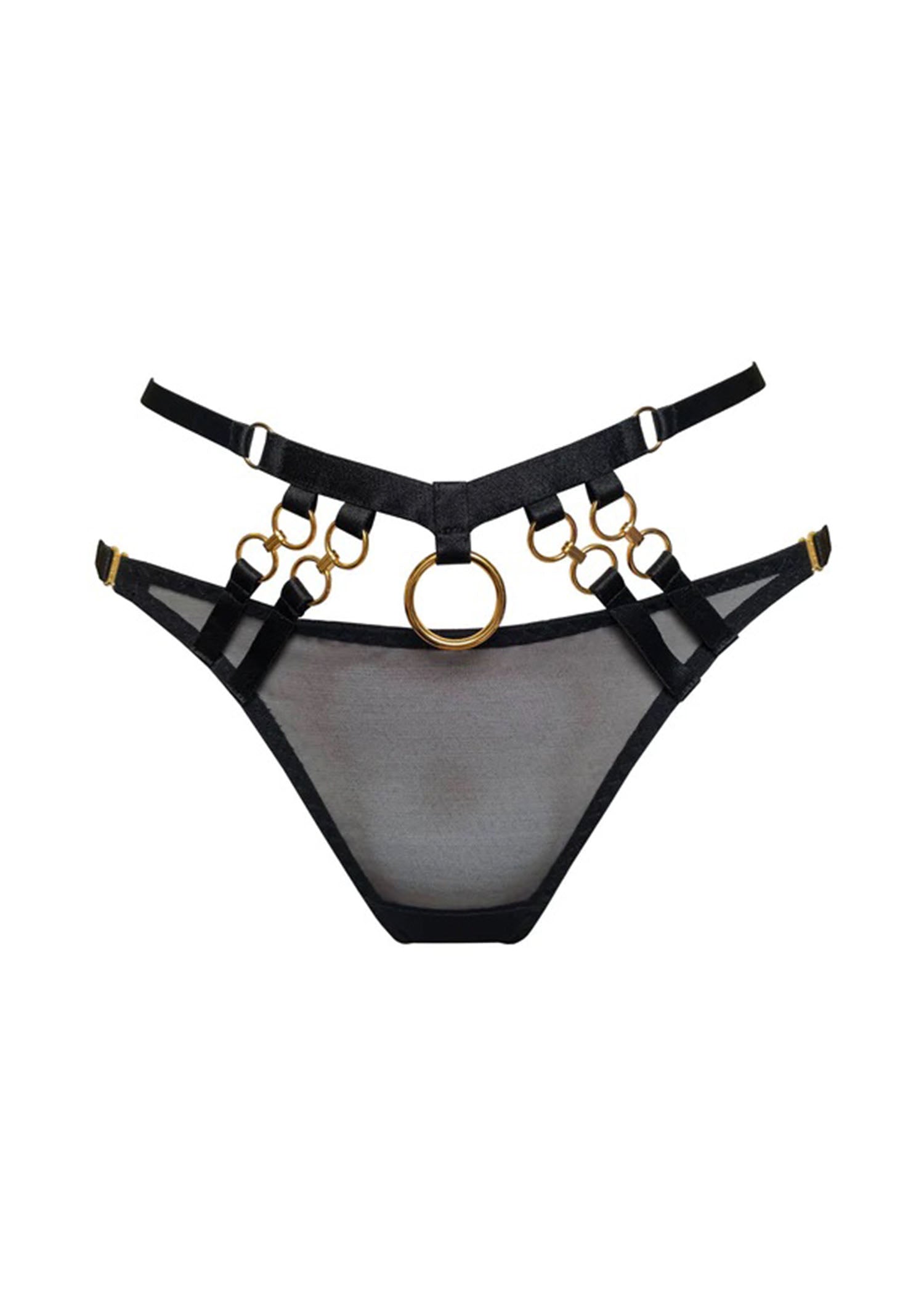 Bordelle Kleio Open Back Brief (Black) - Ouvert Panty | Avec Amour Luxury Lingerie
