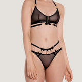 Bordelle Kleio Open Back Brief (Black) - Ouvert Panty | Avec Amour Luxury Lingerie
