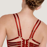 Bordelle Kleio Ouvert Wired Bra (Burnt Red) - Cupless Open Bra | Avec Amour Luxury Lingerie