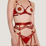 Bordelle Kleio Ouvert Wired Bra (Burnt Red) - Cupless Open Bra | Avec Amour Luxury Lingerie