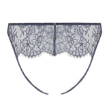 Coco de Mer Arabela Open Knicker - Grey Lace Ouvert Brief - Sexy Lingerie