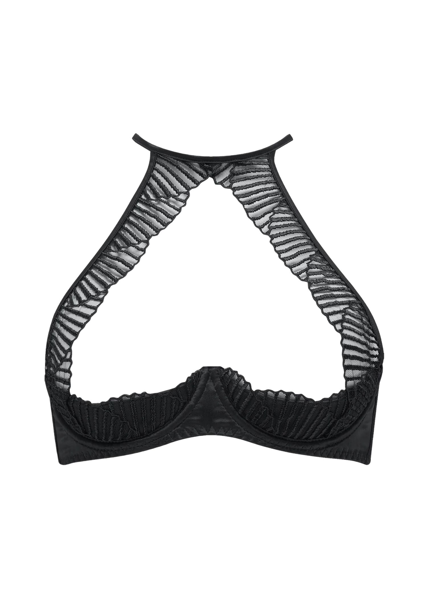 Coco de Mer - Athena Quarter Cup Bra (Black) | Avec Amour Lingerie