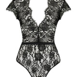 Coco de Mer - Hera Bodysuit (Black) | Avec Amour Luxury Lingerie