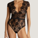 Coco de Mer - Hera Bodysuit (Black) | Avec Amour Luxury Lingerie