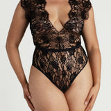 Coco de Mer - Hera Bodysuit (Black) | Avec Amour Luxury Lingerie