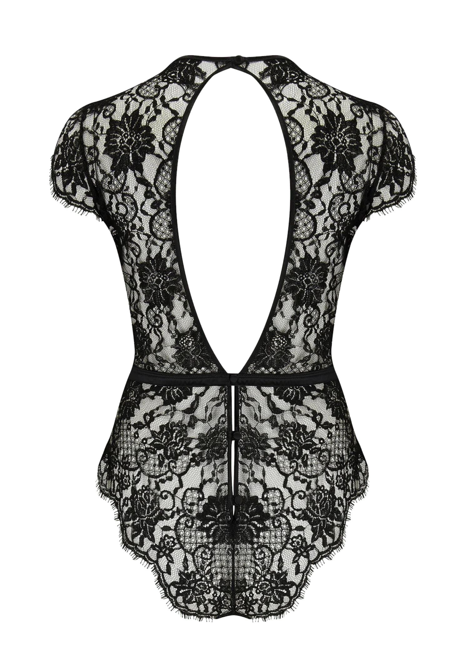 Coco de Mer - Hera Bodysuit (Black) | Avec Amour Luxury Lingerie