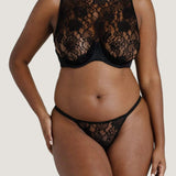 Coco de Mer - Hera Brazilian Knicker (Black) | Avec Amour Luxury Lingerie