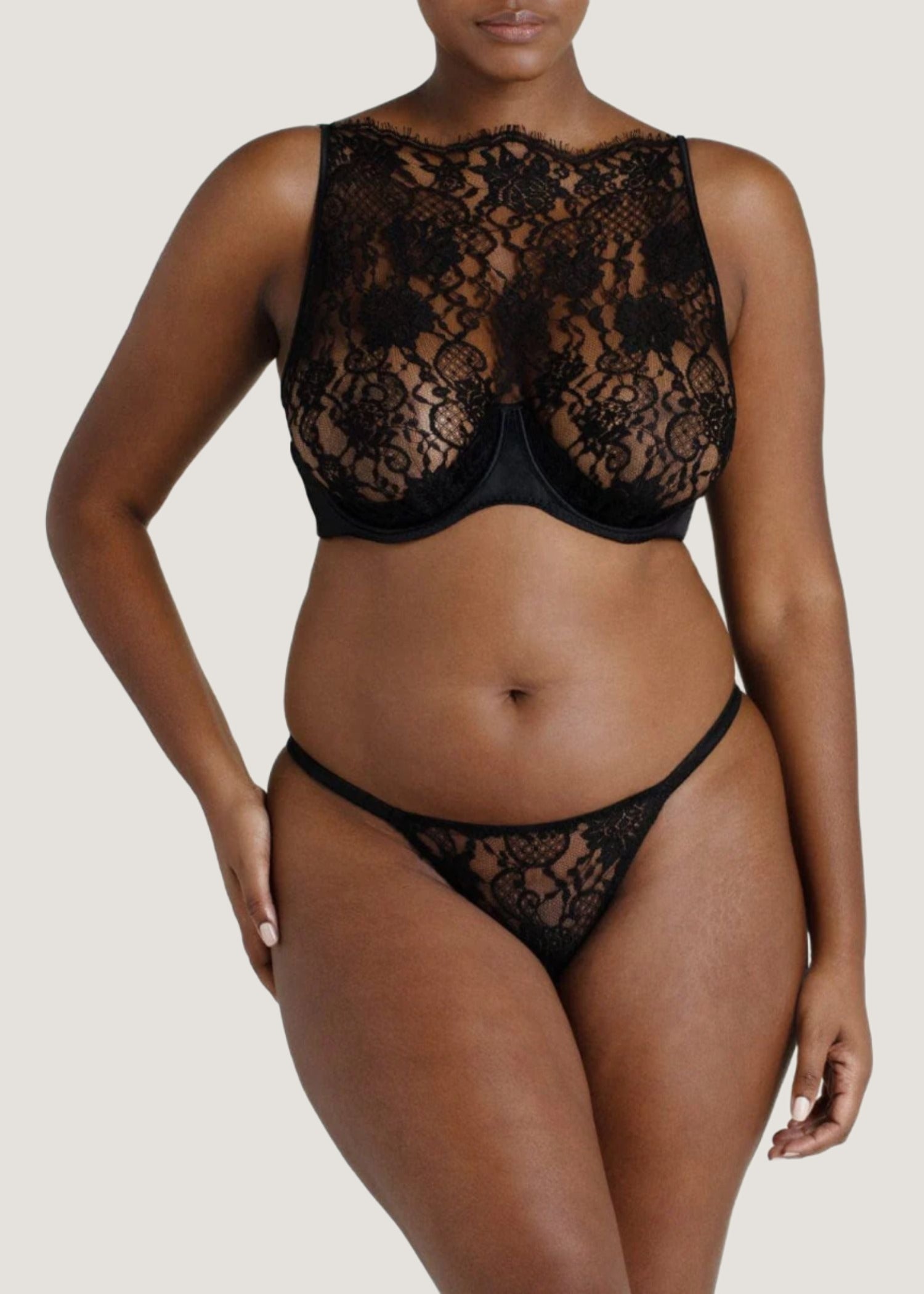 Coco de Mer - Hera Brazilian Knicker (Black) | Avec Amour Luxury Lingerie