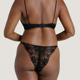 Coco de Mer - Hera Brazilian Knicker (Black) | Avec Amour Luxury Lingerie