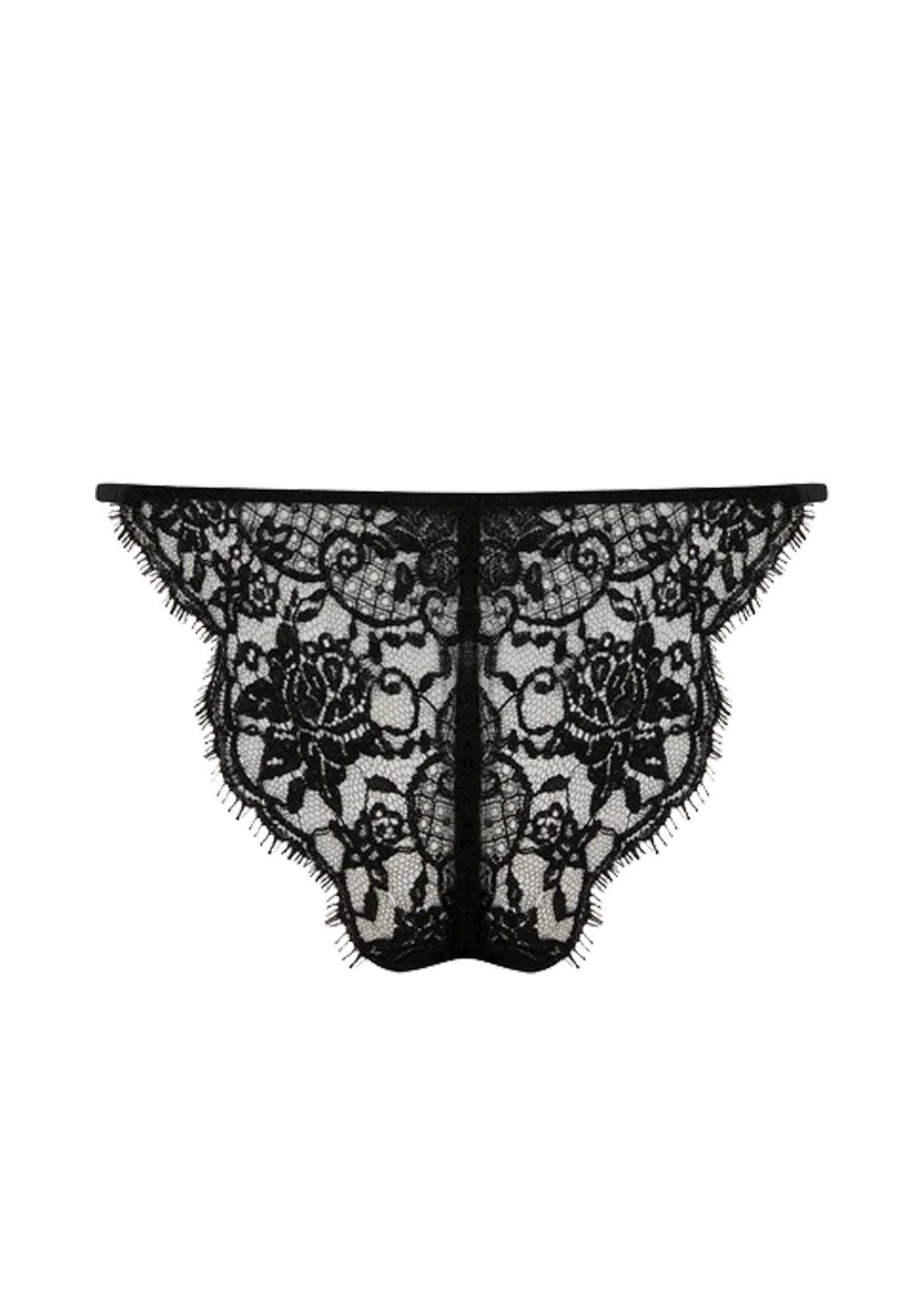 Coco de Mer - Hera Brazilian Knicker (Black) | Avec Amour Luxury Lingerie