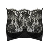 Coco de Mer - Hera High Neck Balconette Bra (Black) | Avec Amour Luxury Lingerie