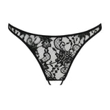 Coco de Mer Hera Open Knicker (Black) - Crotchless Panty | Avec Amour Sexy Lingerie