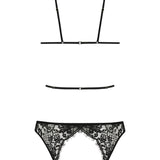 Coco de Mer - Hera Playsuit (Black) - Cupless, Ouvert | Avec Amour Sexy Lingerie