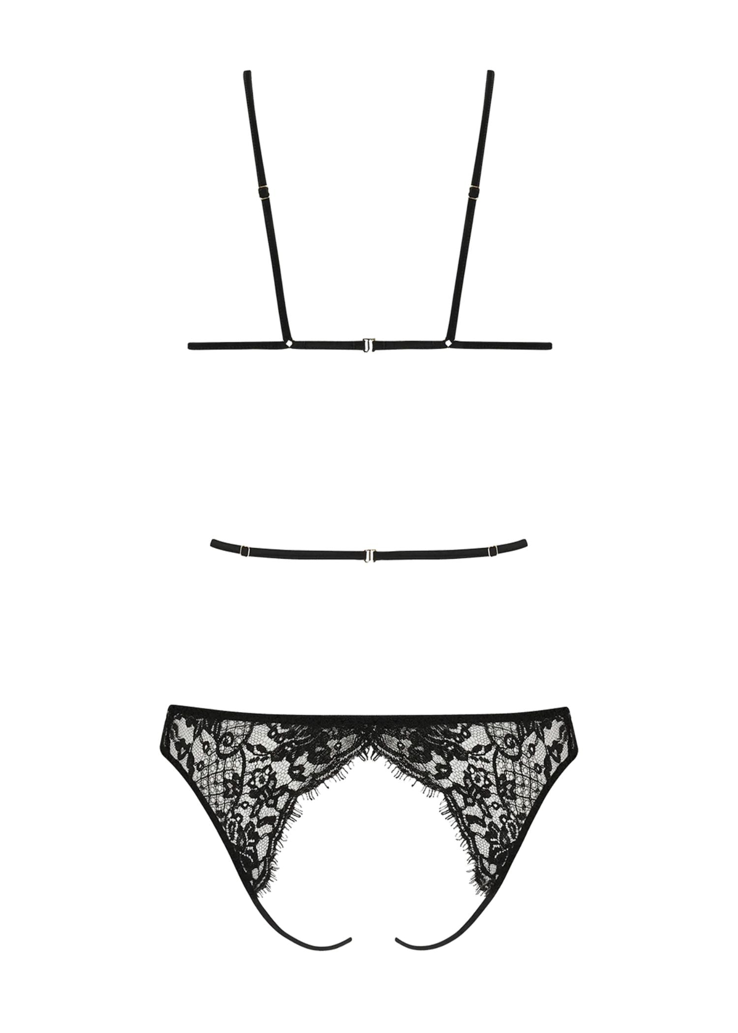 Coco de Mer - Hera Playsuit (Black) - Cupless, Ouvert | Avec Amour Sexy Lingerie