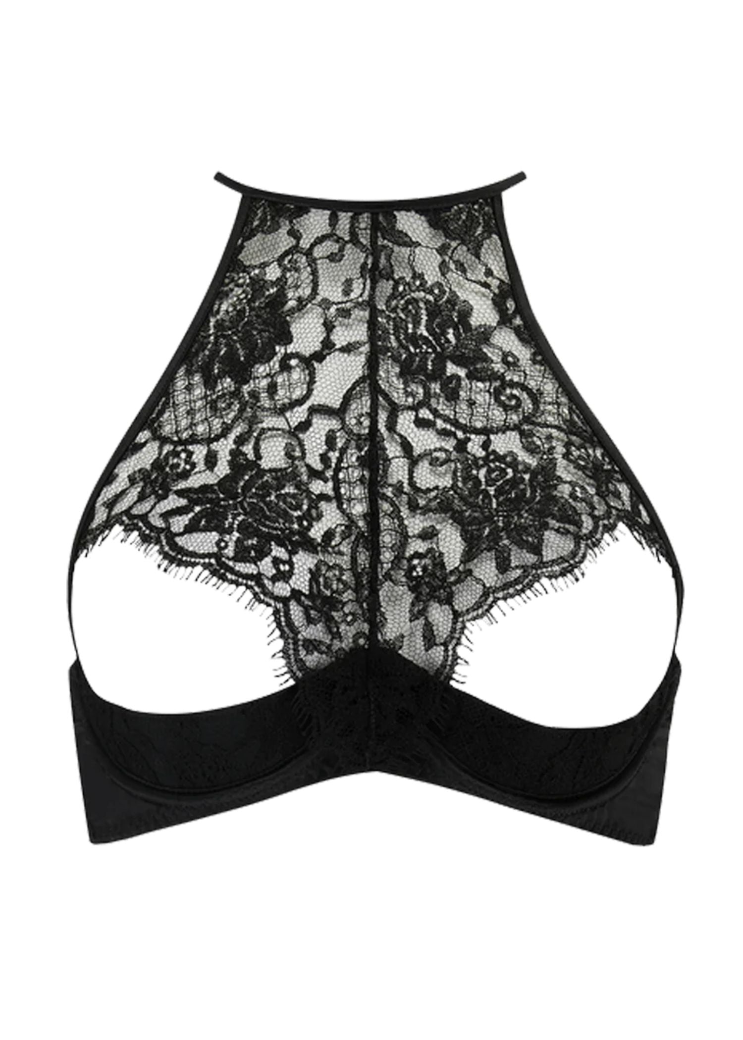Coco de Mer Hera Quarter Cup Bra (Black) | Avec Amour Luxury Lingerie