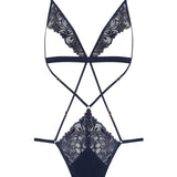 Coco de Mer Iris Playsuit (Midnight Blue) - Sexy Lingerie