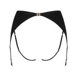 Coco de Mer Olympia Suspender Open Knicker (Black/Gold) | Avec Amour Luxury Sexy Lingerie
