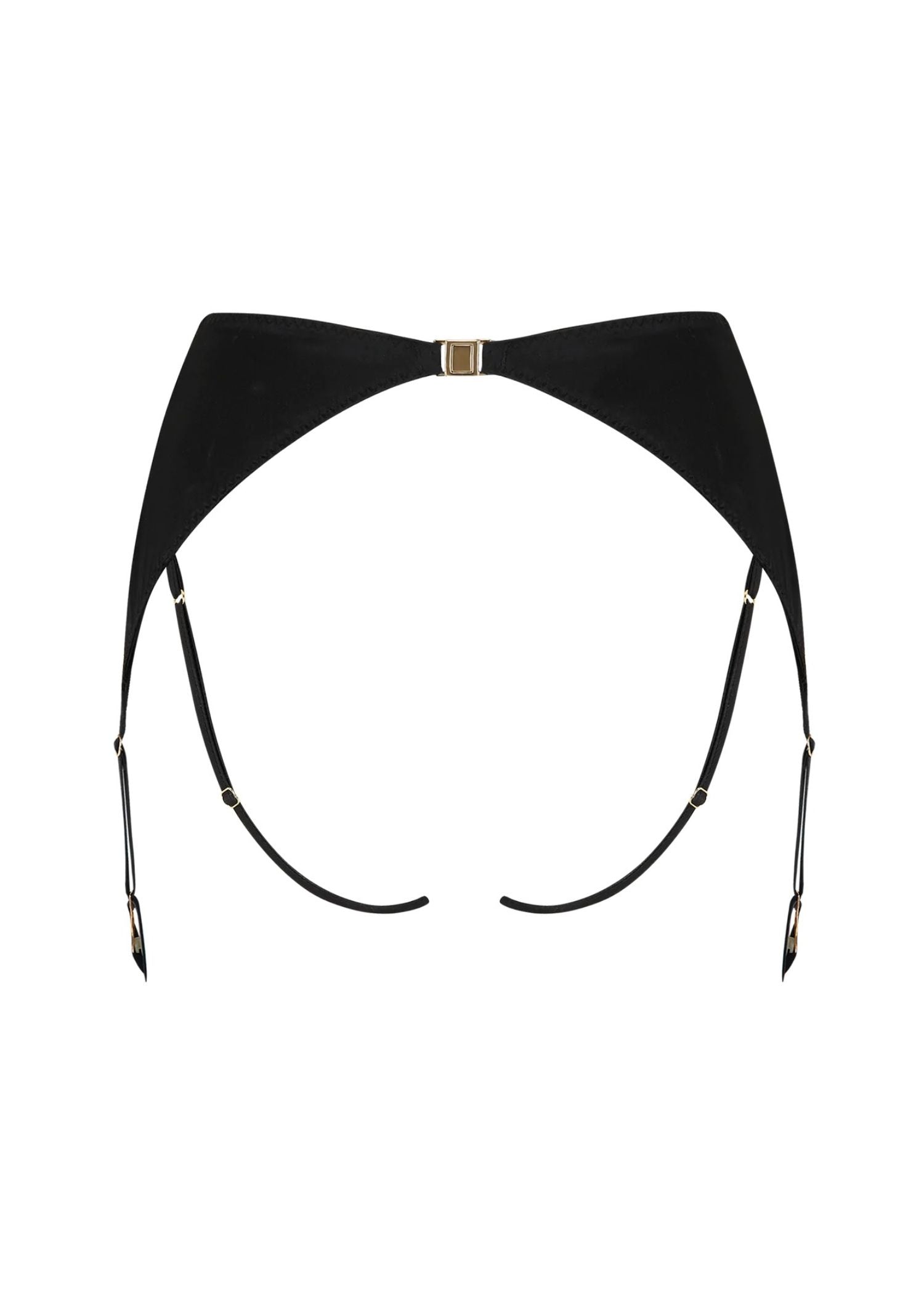 Coco de Mer Olympia Suspender Open Knicker (Black/Gold) | Avec Amour Luxury Sexy Lingerie