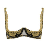 Coco de Mer Olympia Quarter Cup Bra (Black/Gold) | Avec Amour Luxury Sexy Lingerie