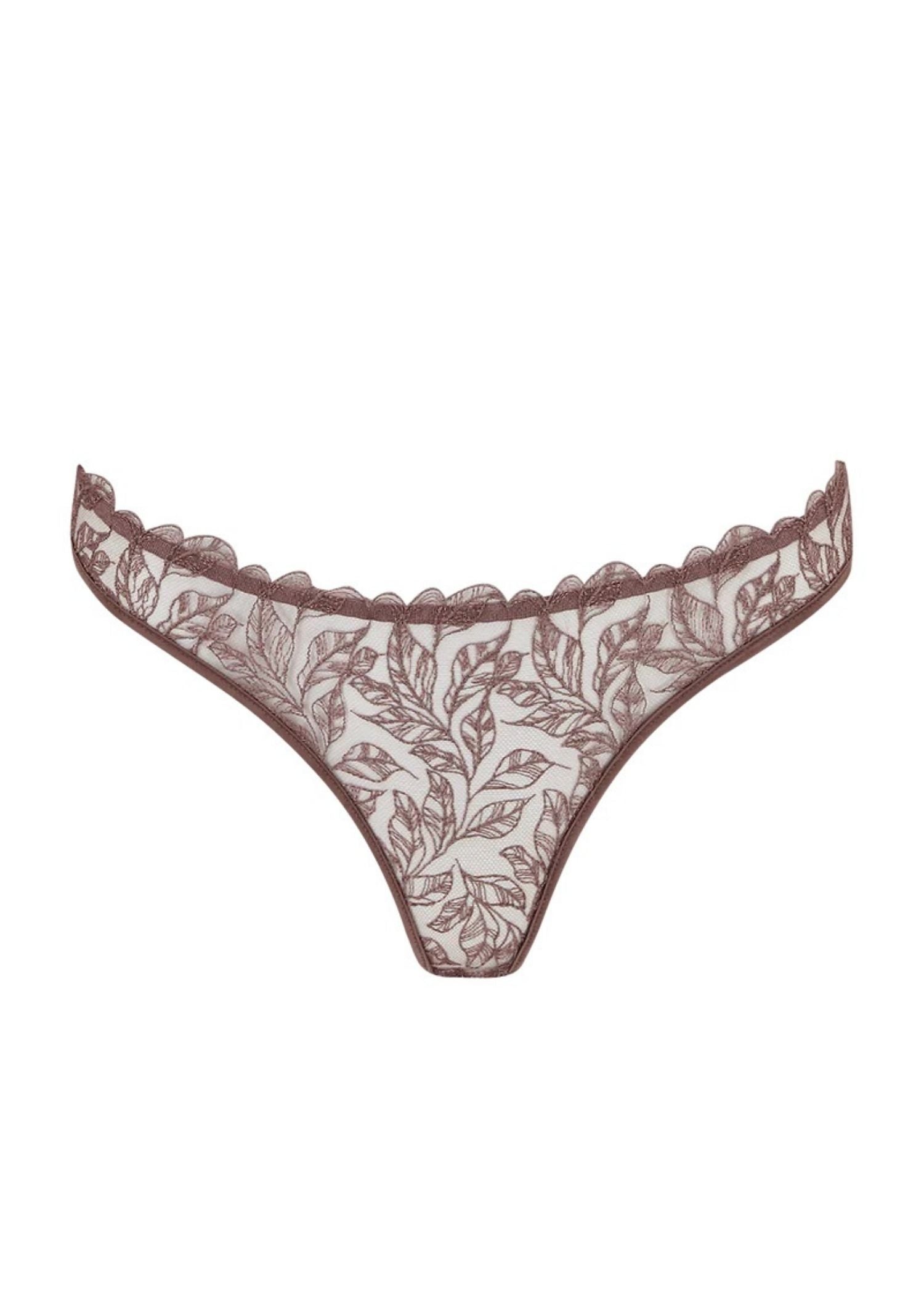 Coco de Mer Paeonia Open Knicker - Taupe Lace - Ouvert Panty | Avec Amour Sexy Lingerie