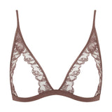 Coco de Mer Paeonia Triangle Open Bra - Taupe Lace - Cupless Bralette | Avec Amour Sexy Lingerie