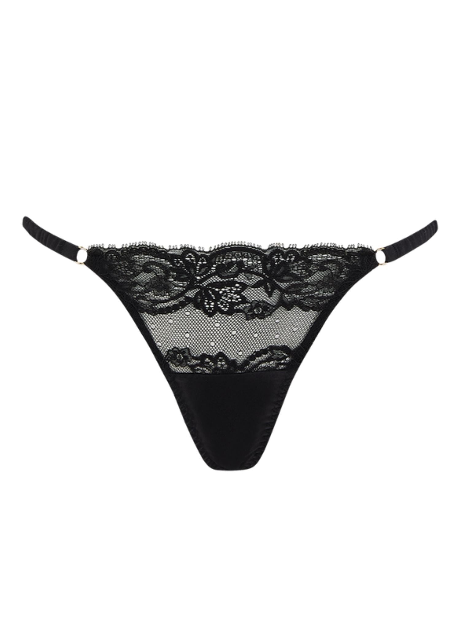Coco de Mer Seraphine Black Lace Brazilian Knicker - Sexy Lingerie