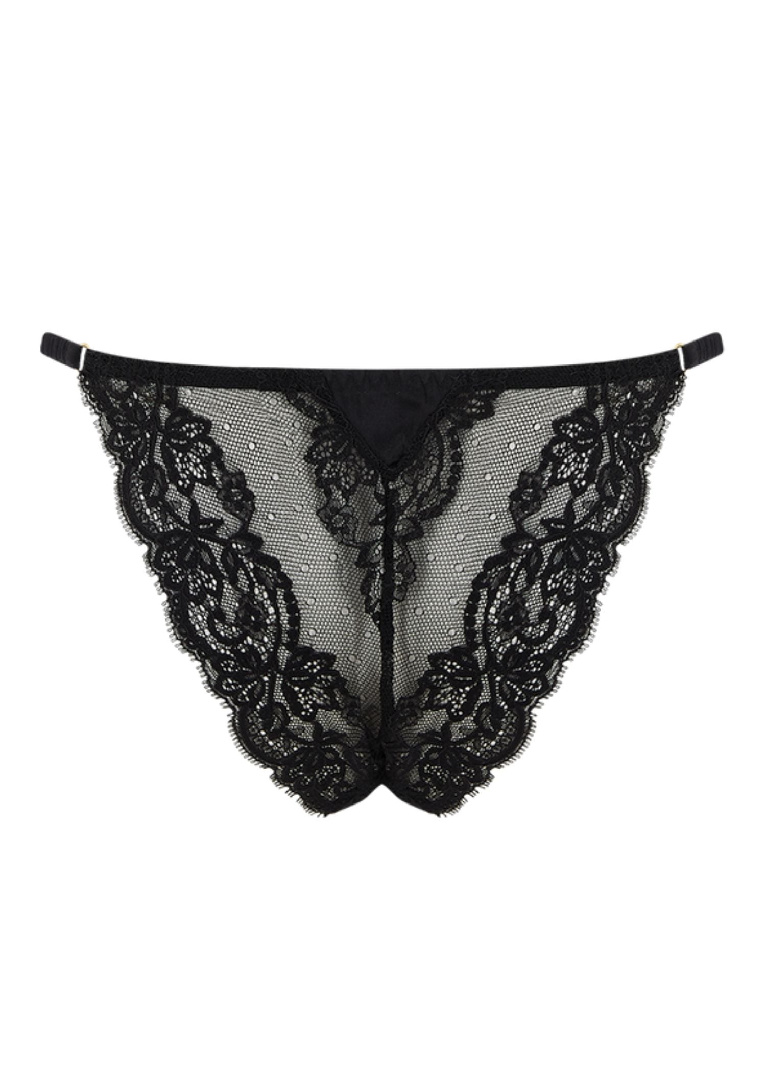Coco de Mer Seraphine Black Lace Brazilian Knicker - Sexy Lingerie