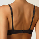 Coco de Mer Seraphine Black Lace Quarter Cup Plunge Bra - Sexy Lingerie