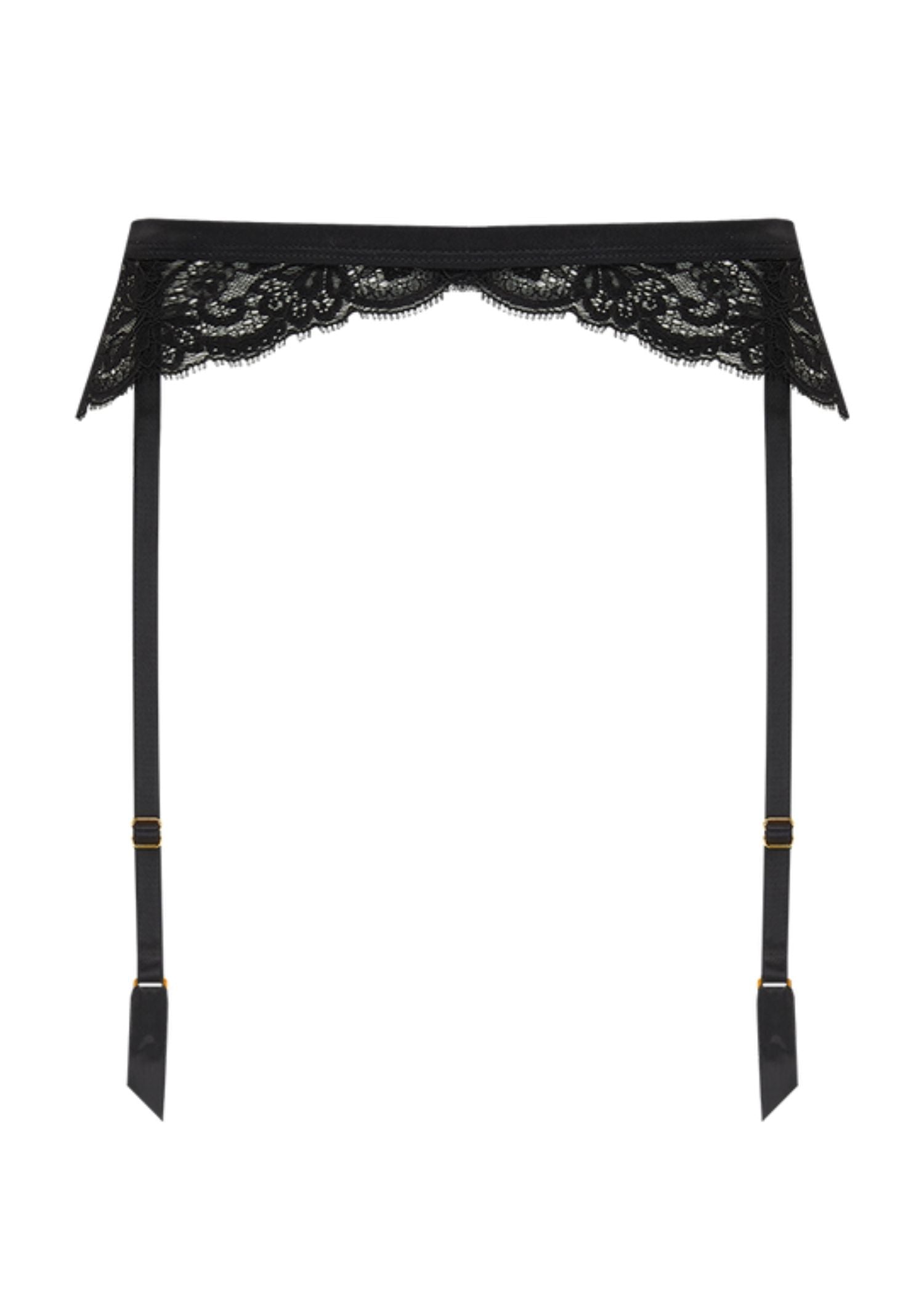 Coco de Mer Seraphine Black Lace Suspender Belt - Sexy Lingerie