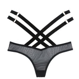 KissKill Addict (Black) Weave G-String - Avec Amour Lingerie Boutique