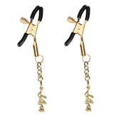 Liebe Seele Gold Rose Pendant Nipple Clamps - BDSM Bondage Accessory | Avec Amour