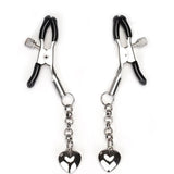 Liebe Seele Silver Solid Heart Nipple Clamps - BDSM Bondage Accessory | Avec Amour