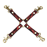 Liebe Seele Victorian Garden Red Lace Hogtie - Handcuff & Ankle Cuff Attachment - BDSM Bedroom Fun | Avec Amour Lingerie