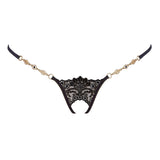 Lucky Cheeks Black Sensation Ouvert Luxury Crotchless G-String | Avec Amour Sexy Lingerie
