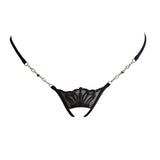 Lucky Cheeks Queen of Love Crotchless Ouvert Panty (Deep Black) | Avec Amour Sexy Lingerie
