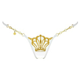 Lucky Cheeks Queen of Love - Ivory Edition - Luxury Mini G-String - Swarovski Embroidery Thong - Sexy Lingerie