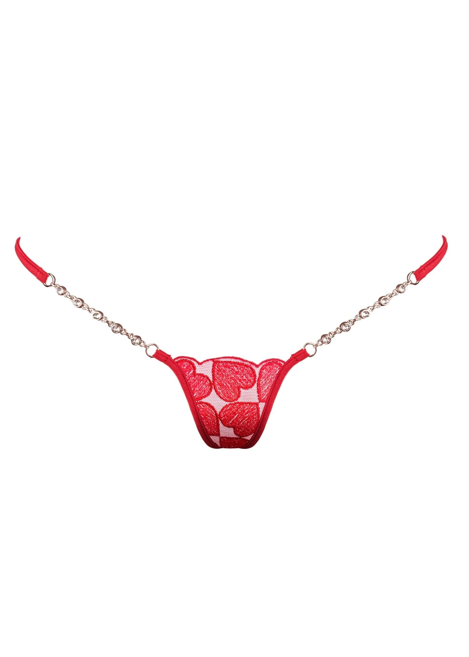 Lucky Cheeks Queen of Love Red Luxury Micro G-String - Avec Amour Sexy Lingerie