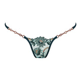 Lucky Cheeks Royal Meadows Green Luxury G-String - Luxury Thong | Avec Amour Sexy Lingerie