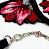 Lucky Cheeks Red Flower Luxury G-String - Swarovski Crystal Thong | Avec Amour Sexy Lingerie