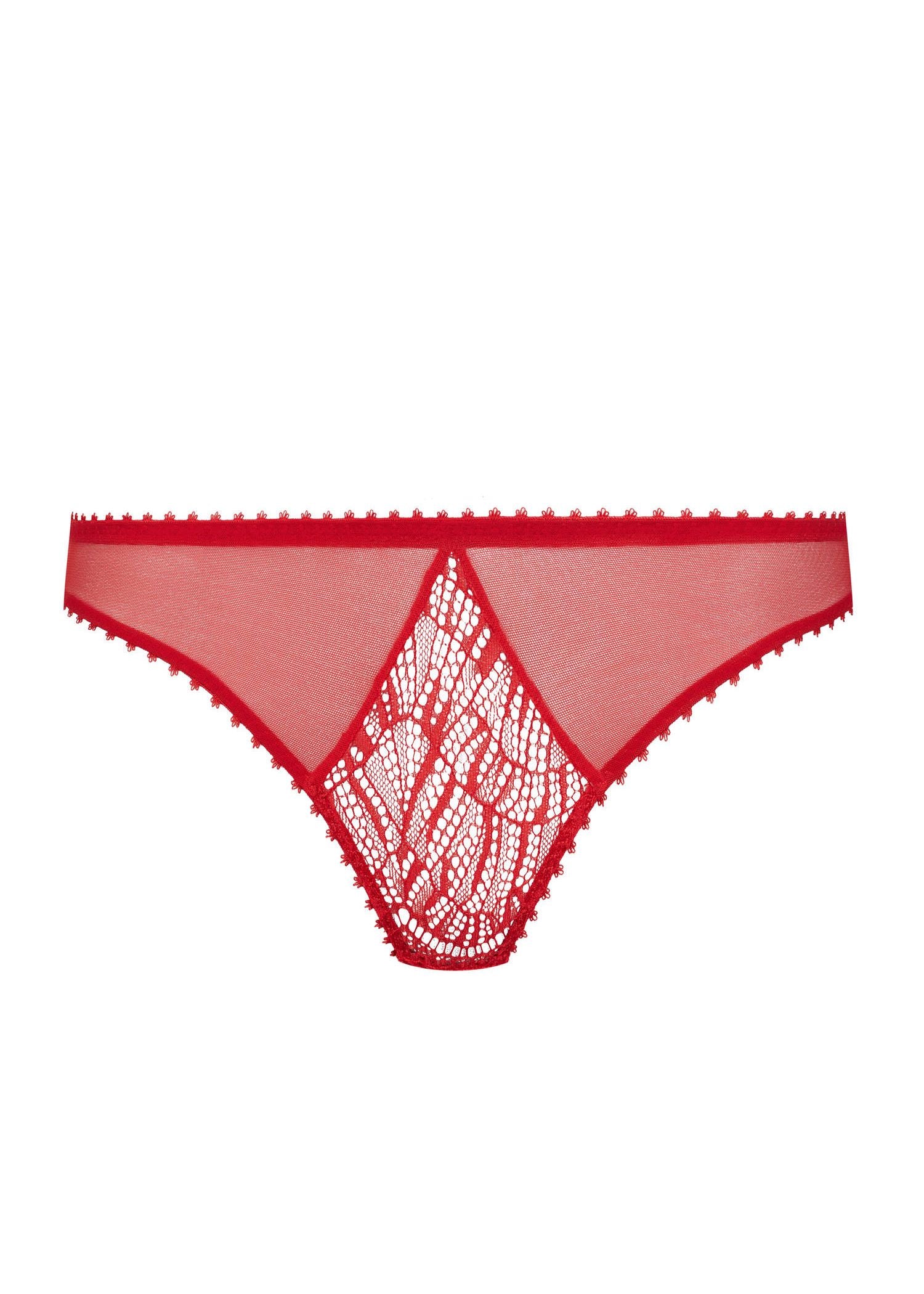 Maison Close Accroche Coeur Panty (Red) - Cutout Back Lace Underwear | Avec Amour Luxury Lingerie