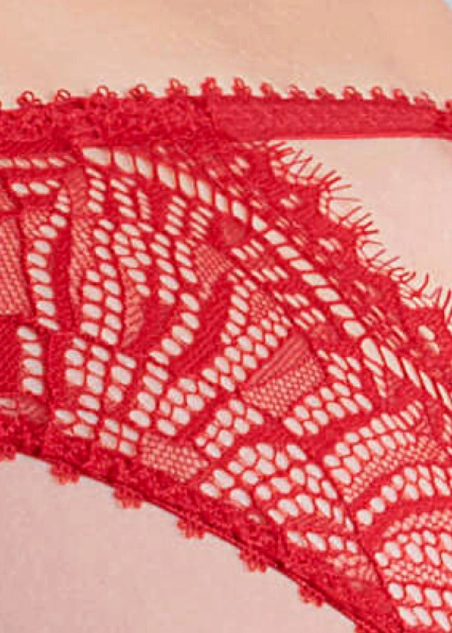Maison Close Accroche Coeur Panty (Red) - Cutout Back Lace Underwear | Avec Amour Luxury Lingerie