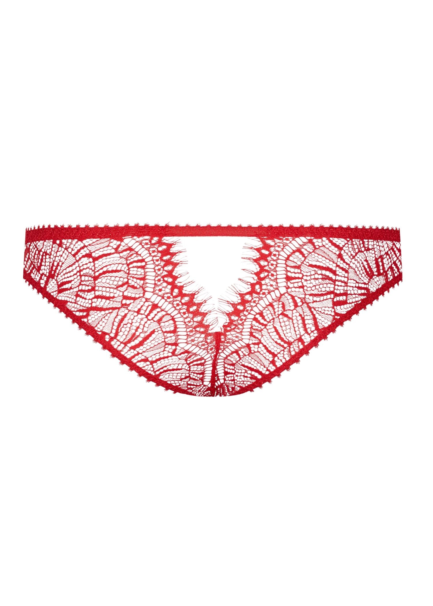 Maison Close Accroche Coeur Panty (Red) - Cutout Back Lace Underwear | Avec Amour Luxury Lingerie