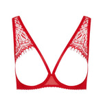 Maison Close Accroche Coeur Open Cup Bra (Red) | Avec Amour Lingerie