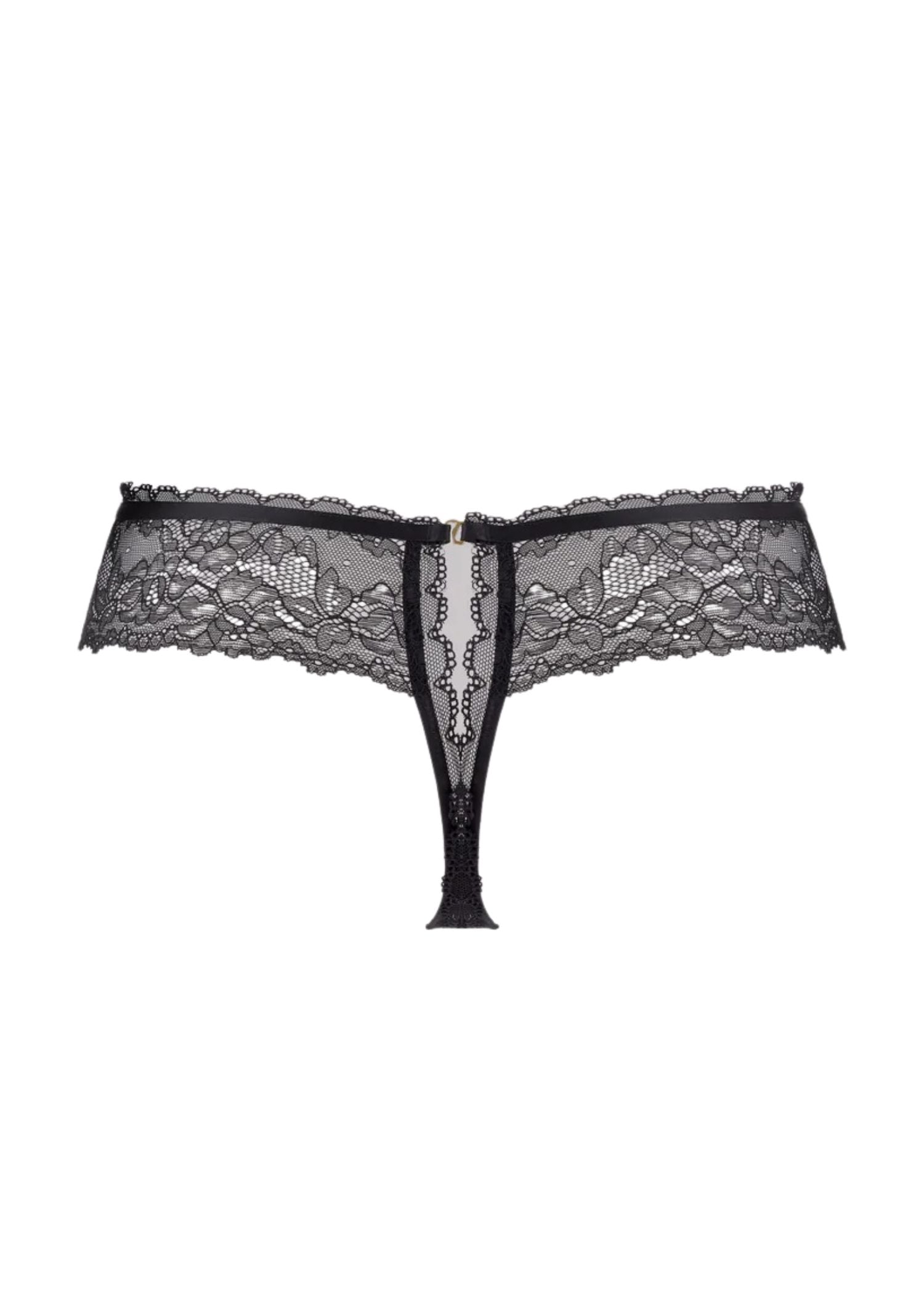 Maison Close Le Petit Secret Openable Tanga - Black Lace Thong | Avec Amour Sexy Lingerie