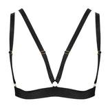 Maison Close Tapage Nocturne (Black) - Naked Triangle Bra - Cupless Bra, Open Bra, Bondage Bra | Avec Amour Sexy Lingerie